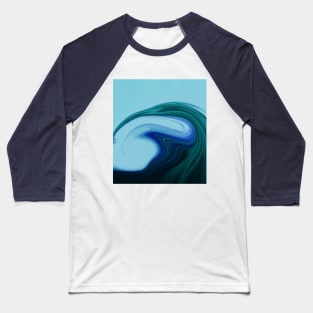 Blue Abstract Marble Paint Art Baseball T-Shirt